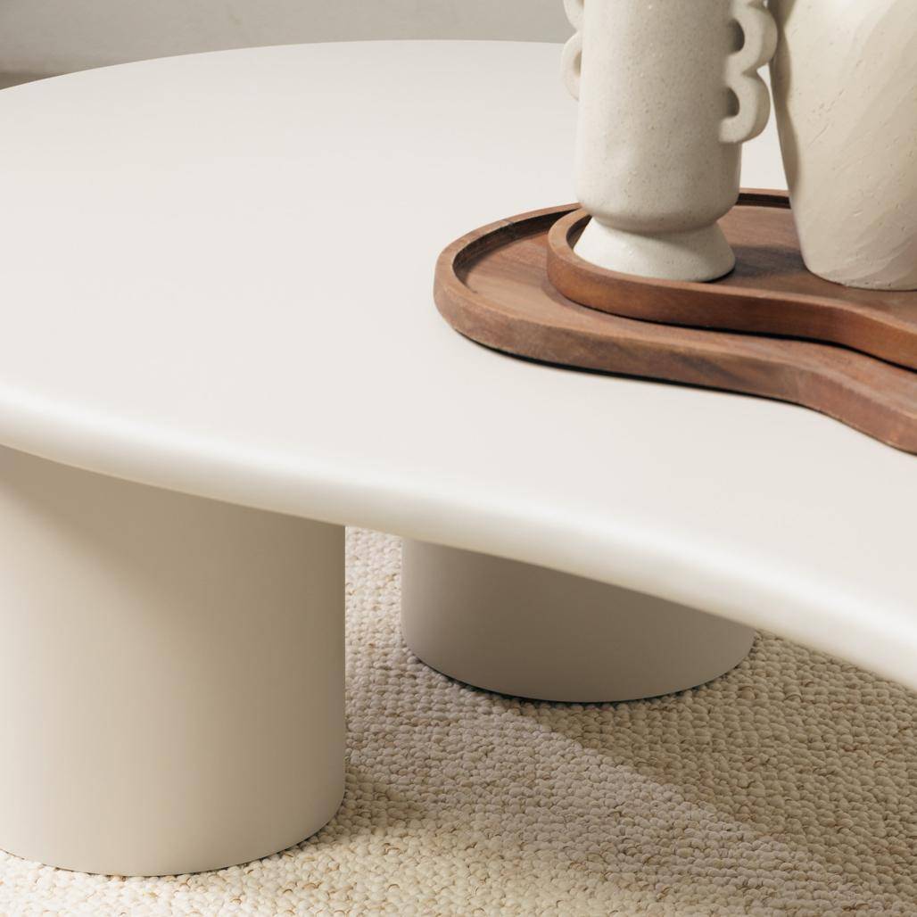 Couchtisch NUBE grau-beige abgerundete Formen