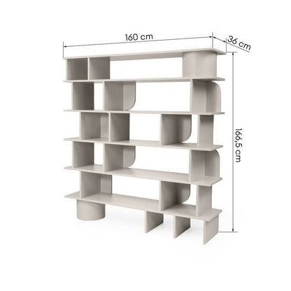 Libreria ANGALIR Cashmere Alta con Fronti Arrotondati