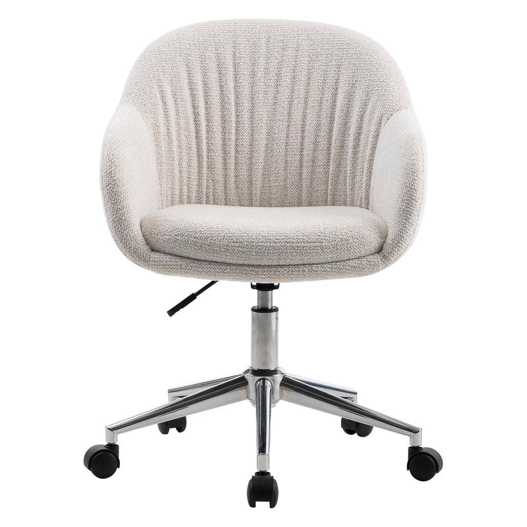 Sedia girevole OTELLO, crema, gambe cromate