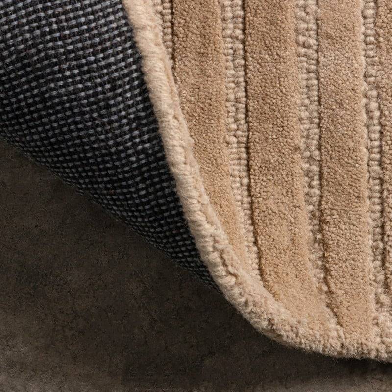 Rechteckiger Teppich MORO, Wolle, dunkelbeige