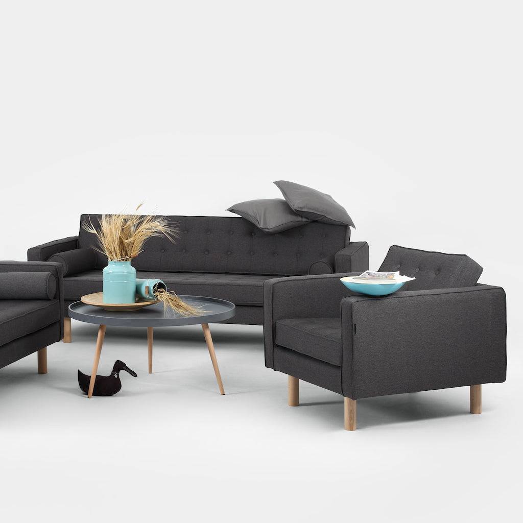 Schlafsofa TOPIC WOOD, Carbon, Naturholz