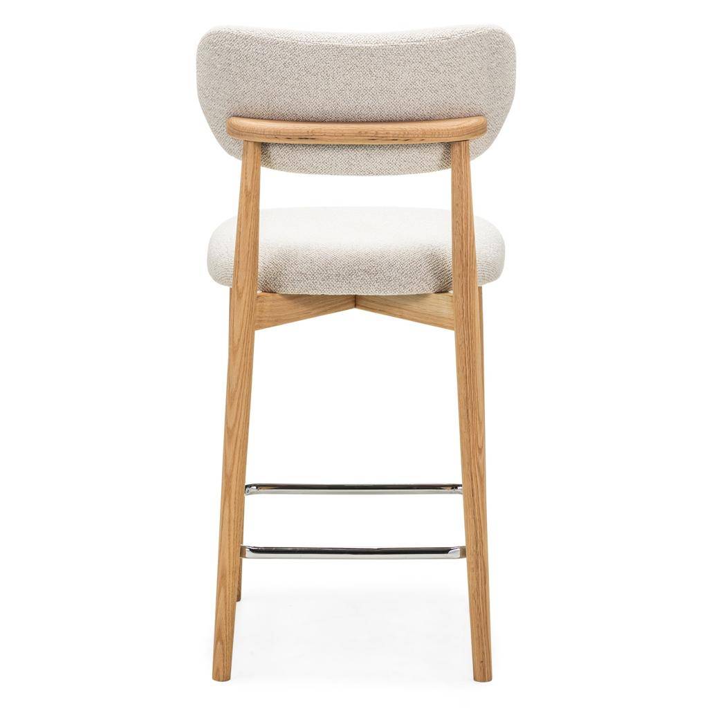 Hocker MIA, cremefarben, Eiche