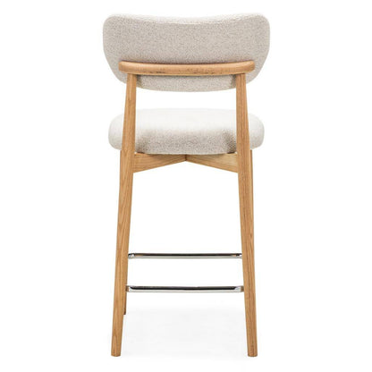 Hocker MIA, cremefarben, Eiche