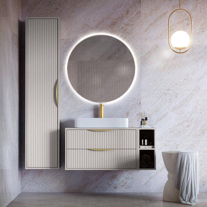 Mobile bagno ANVERS, rigato, maniglia oro, cashmere