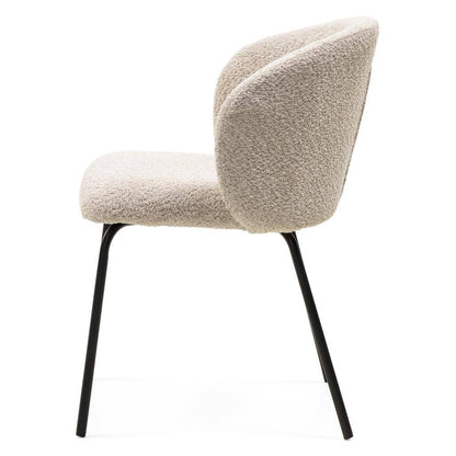 Esszimmerstuhl LUEUR, beige, schwarze Beine