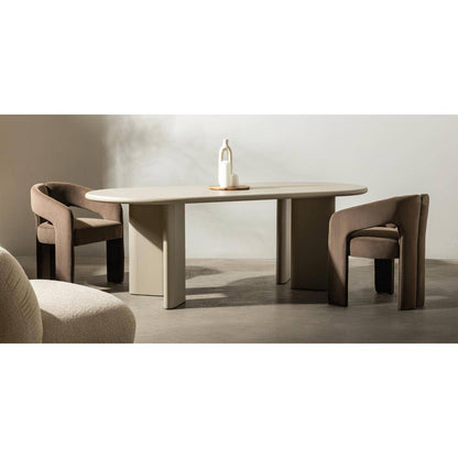 Esstisch LOREN 220 cm, dunkelbeige, oval