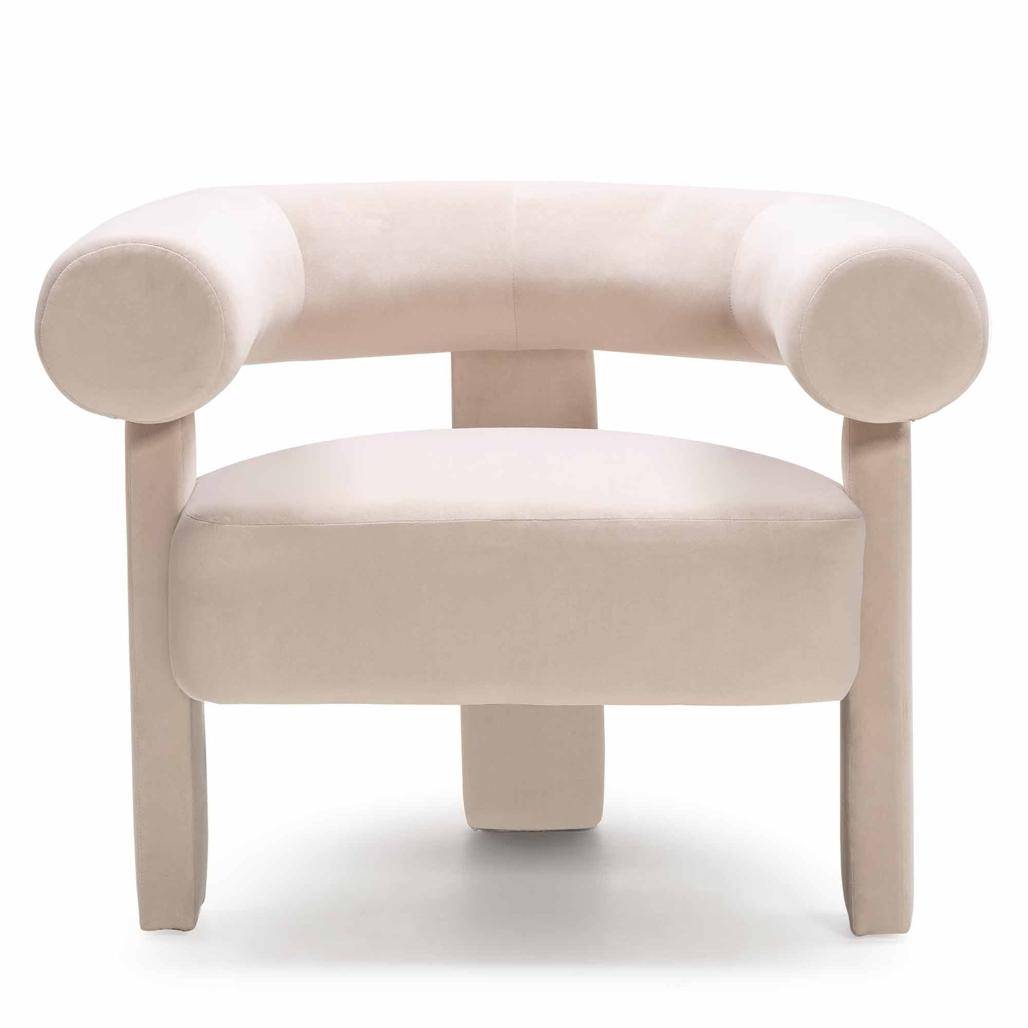 Poltrona ATYPIQUE, beige chiaro, velluto