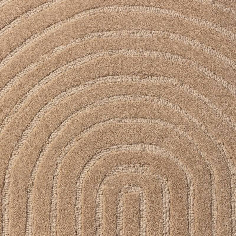 Rechteckiger Teppich MORO, Wolle, dunkelbeige