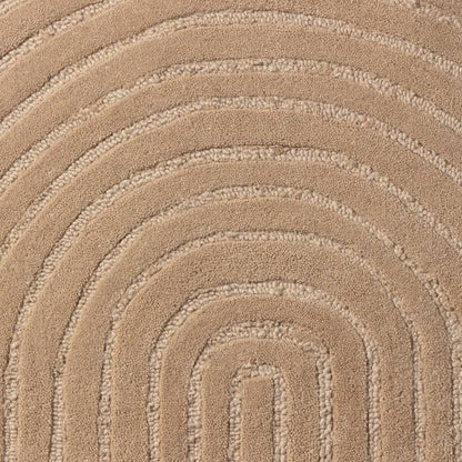Rechteckiger Teppich MORO, Wolle, dunkelbeige