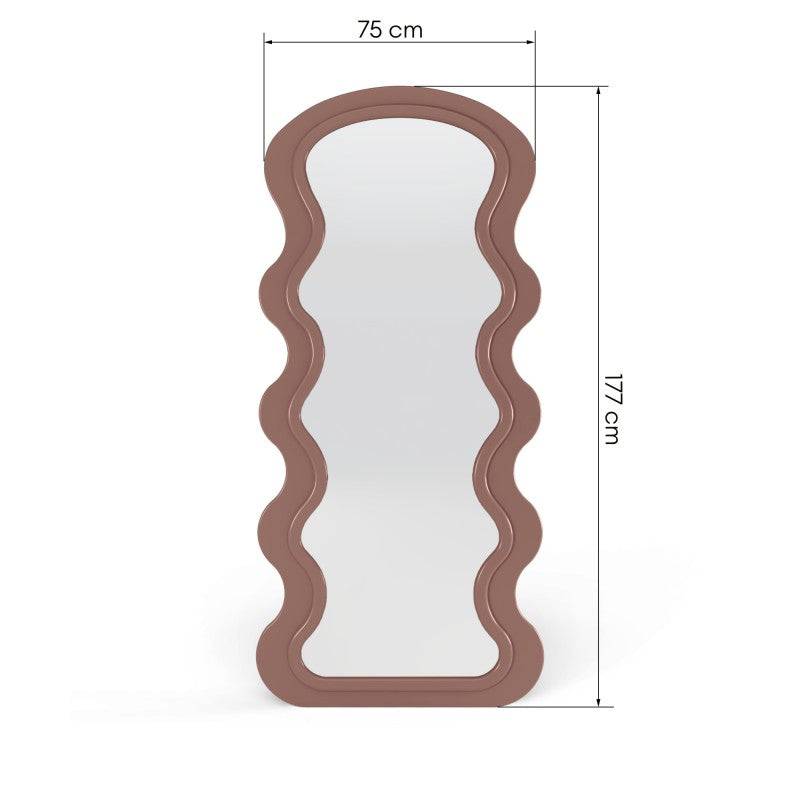 Specchio SELLEG 177x75 cm, forma organica, beige mousse