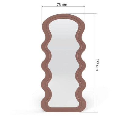 Specchio SELLEG 177x75 cm, forma organica, beige mousse