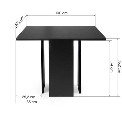 Esstisch ASPER 100 cm, quadratisch, schwarz
