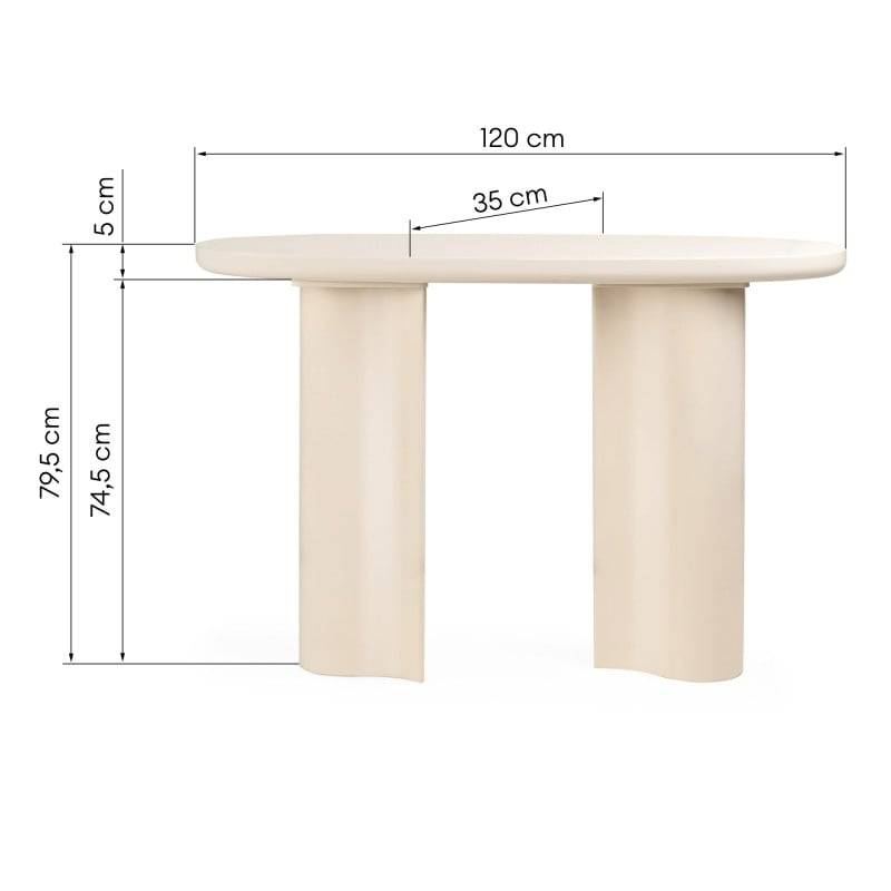 Scrivania PUREL 120 cm Beige Chiaro Lucida