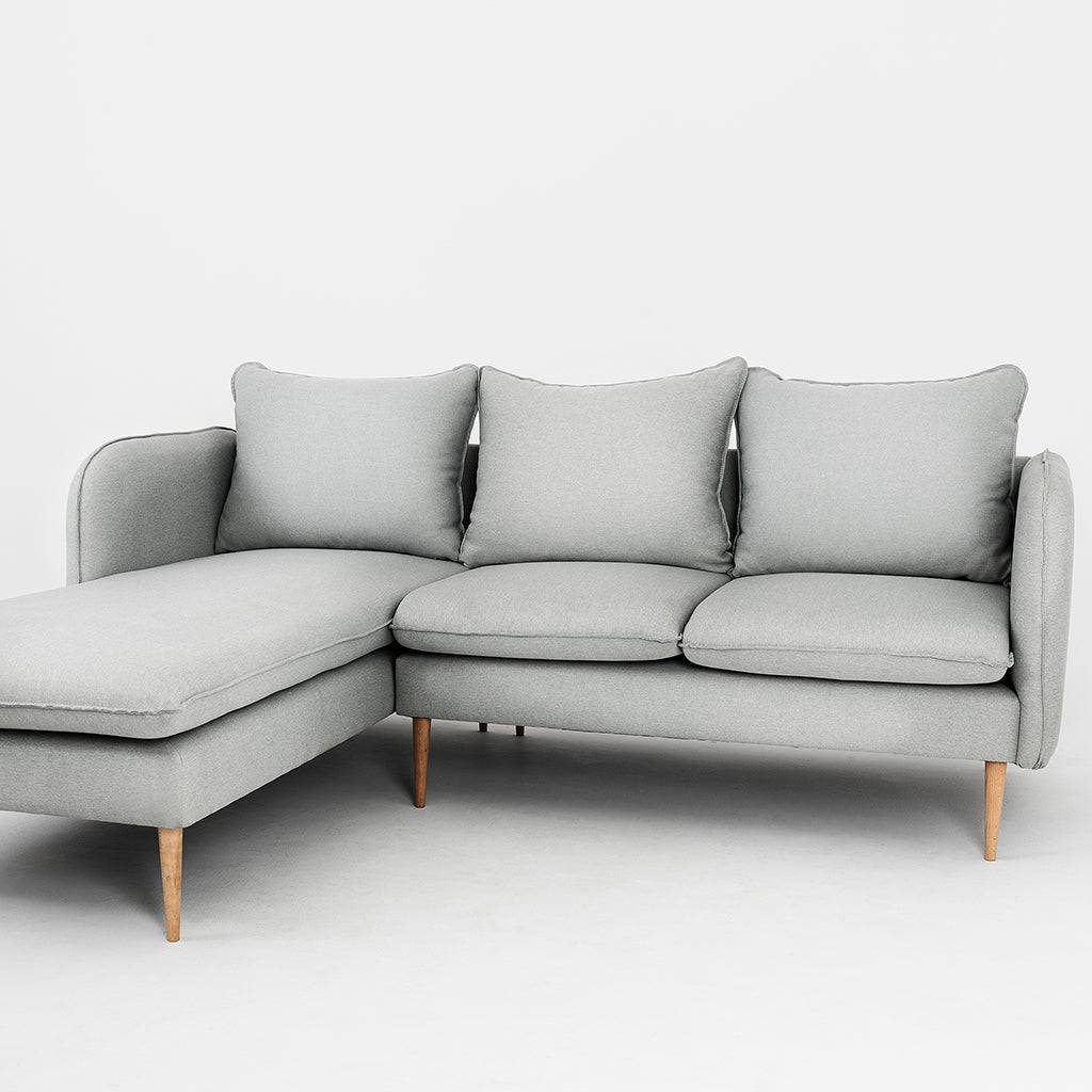 Ecksofa POSH L WOOD Platin
