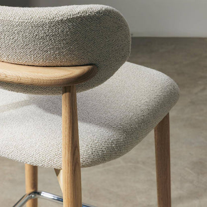 Hocker MIA, cremefarben, Eiche
