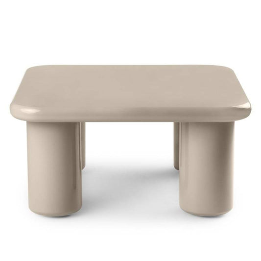 MURIEN Side table 70 cm, dark beige, glossy
