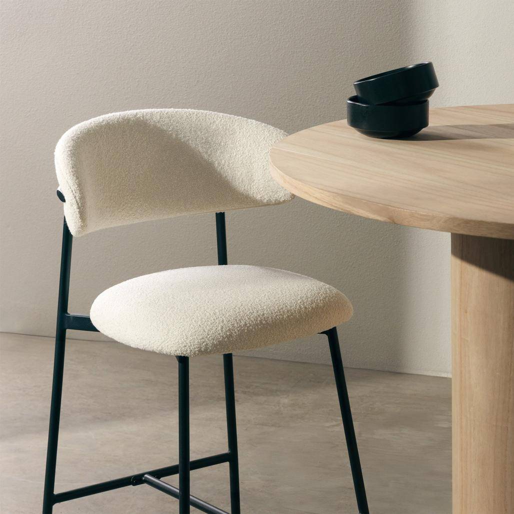 Barhocker LORO Creme mit Rückenlehne