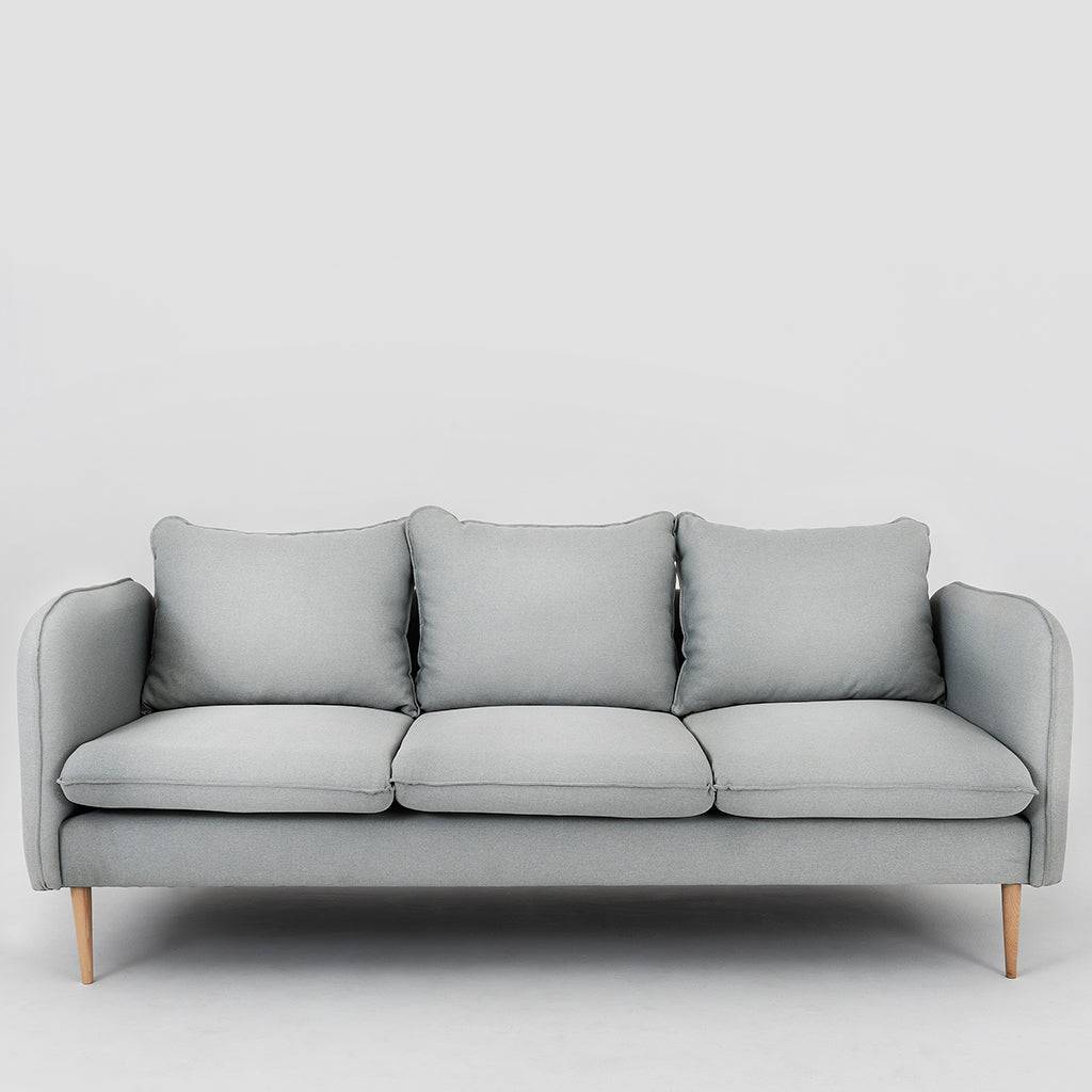3-Sitzer-Sofa POSH WOOD – Platin, Naturholz