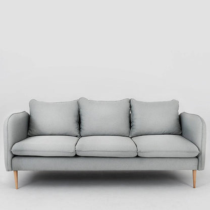 3-Sitzer-Sofa POSH WOOD – Platin, Naturholz