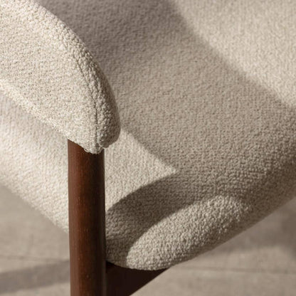 Polsterstuhl LARIS Beige Bouclé/Nussbaum