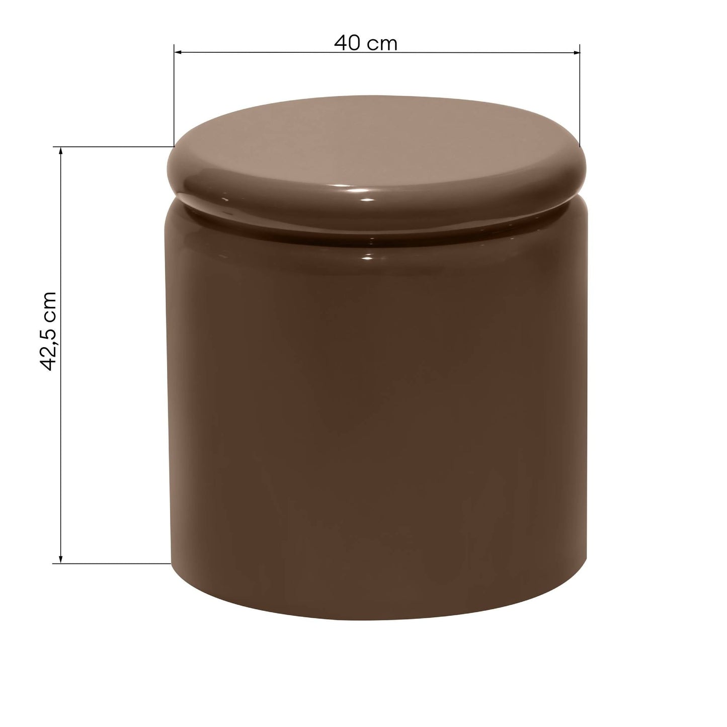 Tavolino Laterale UEL 40 cm Marrone Chiaro Lucido