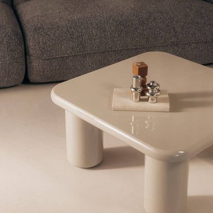 Tavolino MURIEN 70 cm, beige scuro, lucido