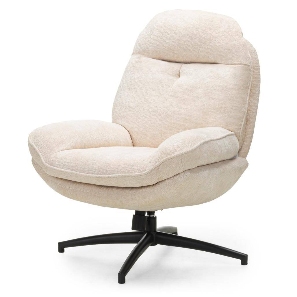 Drehbarer Sessel MERANO beige mit Hocker