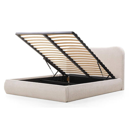 Letto imbottito DOMINIQUE 140x200 cm, beige