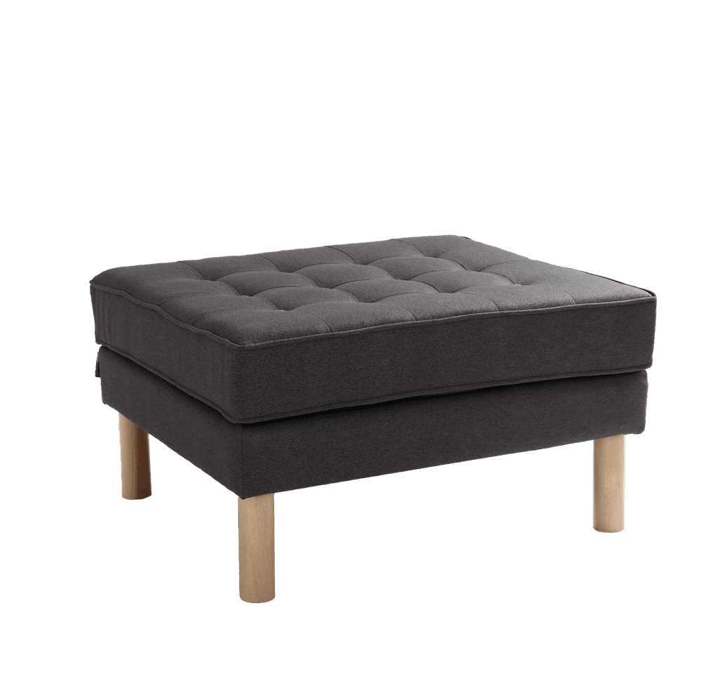 Pouf TOPIC WOOD 75, Carbon, Naturholz