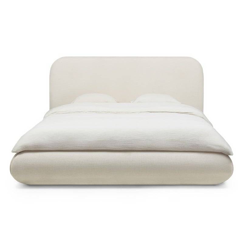 Letto imbottito LUMIN 160x200 cm, beige chiaro