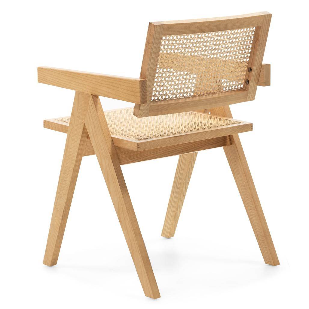 Sedia RENE in legno con intreccio viennese, rattan naturale