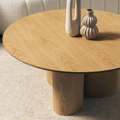 Couchtisch NAORA, rund, 100 cm, Wildeiche Natur