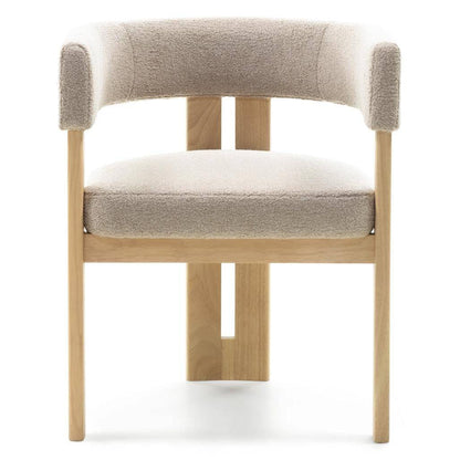 Sedia da Pranzo HARRIS, Legno, Crema Boucle