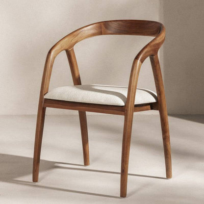 Sedia ONDE, legno naturale/crema, teak