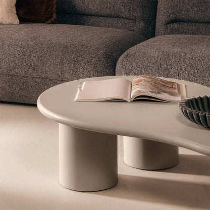 Tavolino NADINI, beige scuro, opaco, forme arrotondate