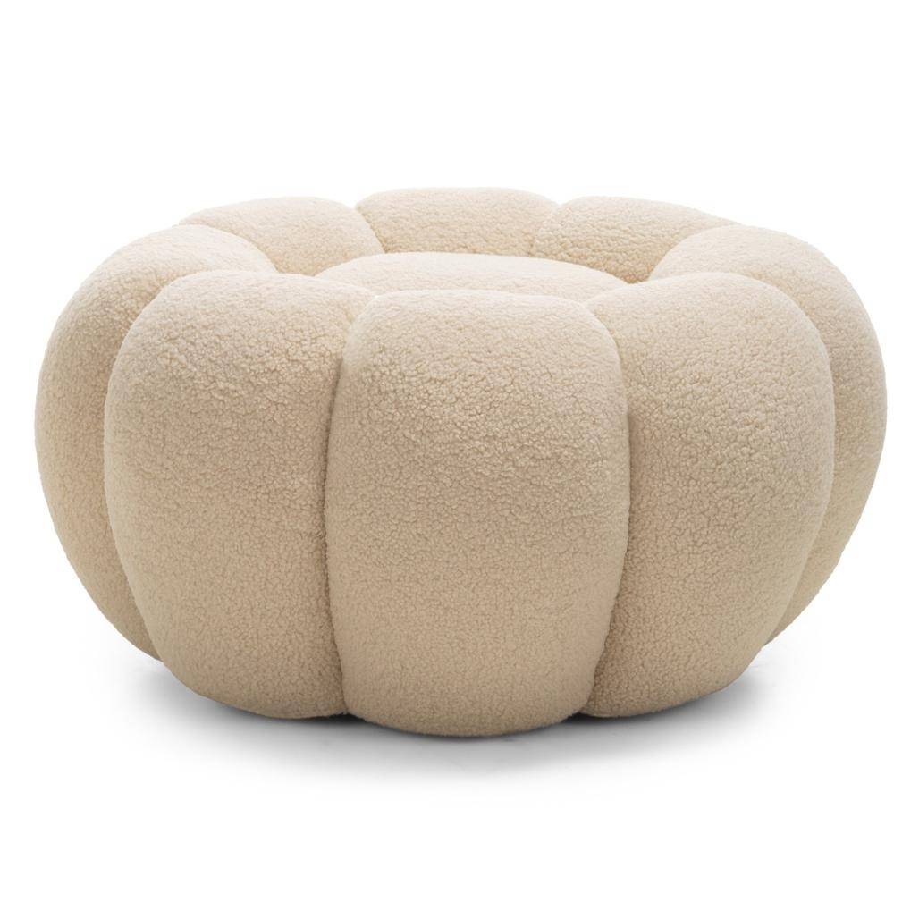 Pouf PERLE, beige, bouclé