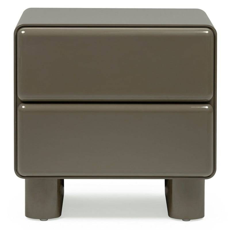 Comodino AGOS con cassetti, verde/grigio, forme arrotondate
