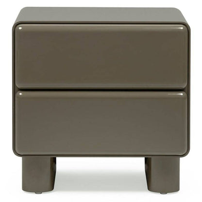 Comodino AGOS con cassetti, verde/grigio, forme arrotondate