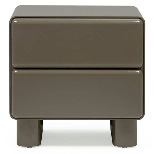 Comodino AGOS con cassetti, verde/grigio, forme arrotondate