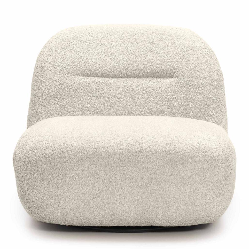 Poltrona lounge BOCHIC con base girevole, crema