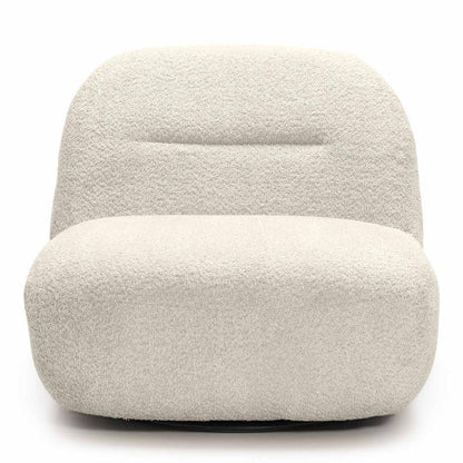 Poltrona lounge BOCHIC con base girevole, crema