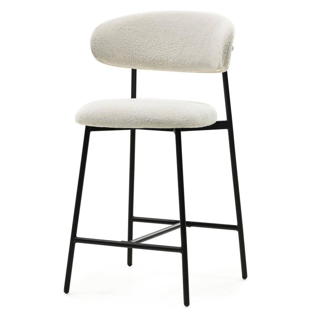 Barhocker LORO Creme mit Rückenlehne