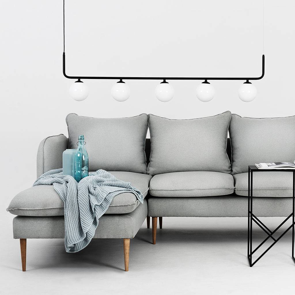 Ecksofa POSH L WOOD Platin