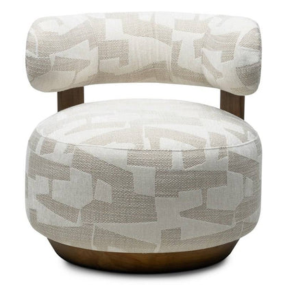 Sessel MARABELL, abgerundete Formen, beige/creme, Nussbaum