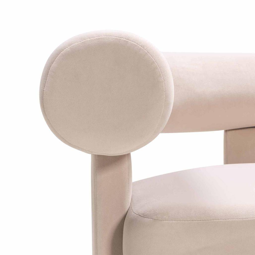 Poltrona ATYPIQUE, beige chiaro, velluto