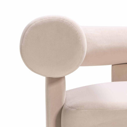 Poltrona ATYPIQUE, beige chiaro, velluto