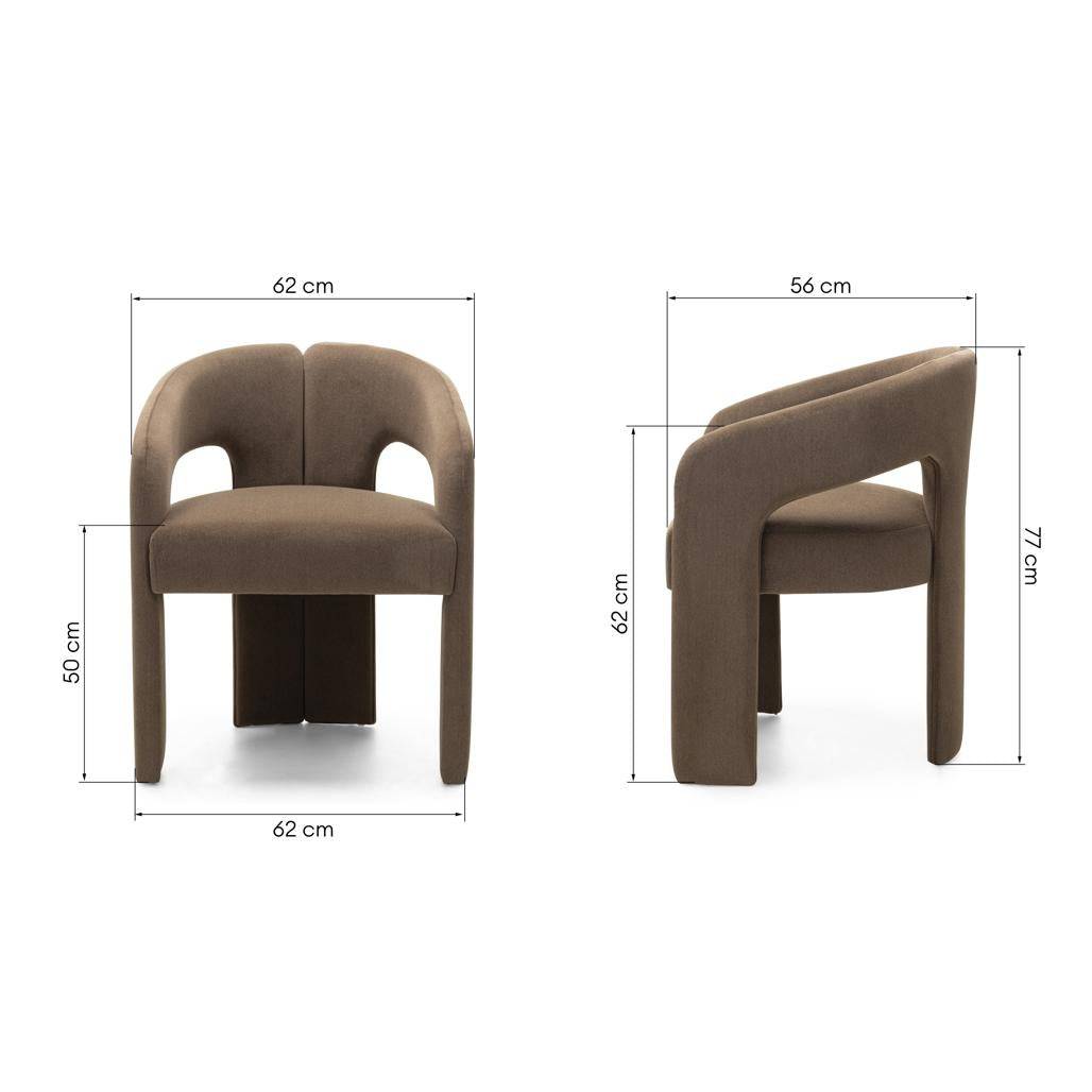 Sedia imbottita JOEL, mocca