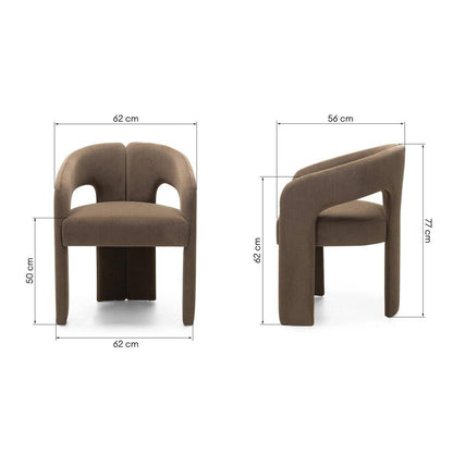 Sedia imbottita JOEL, mocca