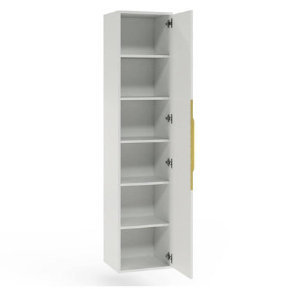 Mobile bagno ANVERS, rigato, maniglia oro, bianco