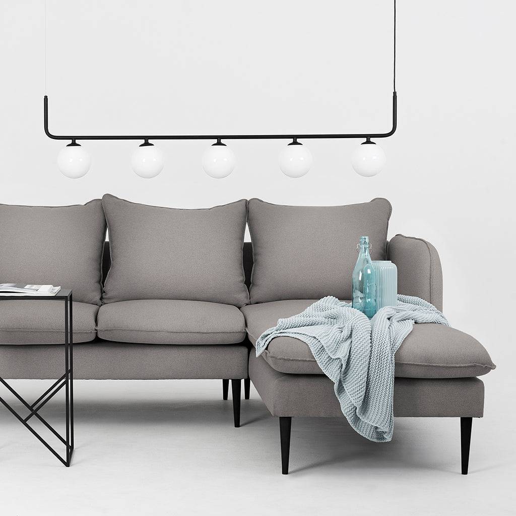 Ecksofa POSH P Schwarz - Stahl